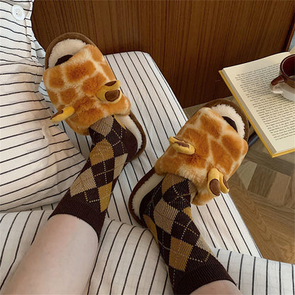 Giraffe Fluffy Slippers