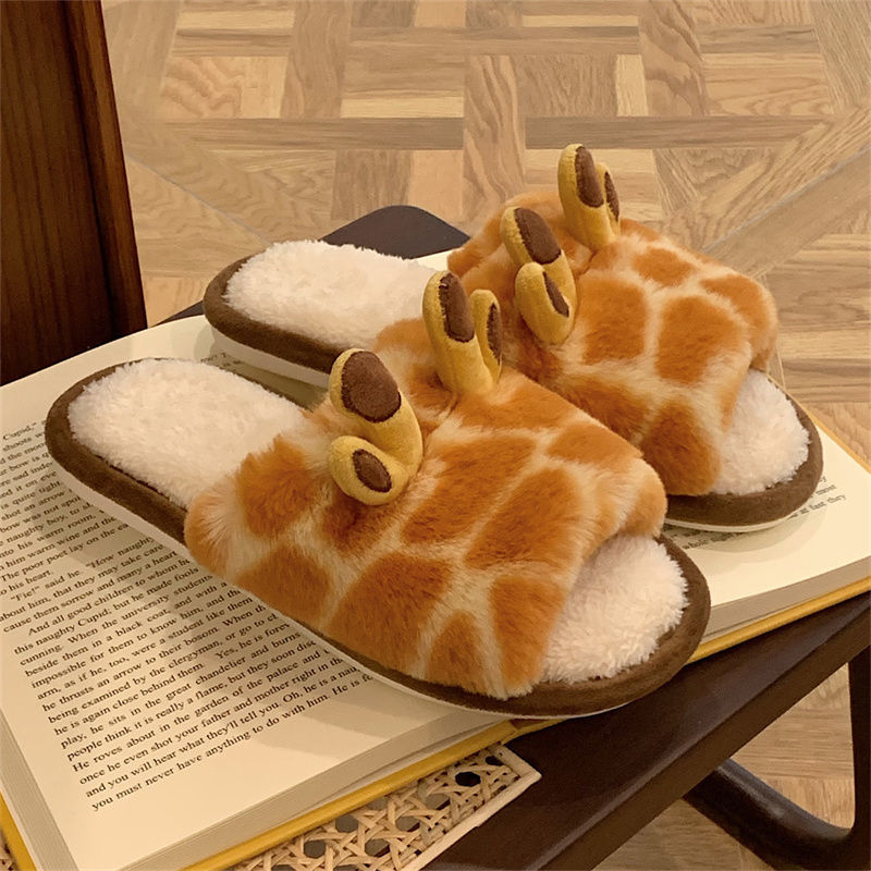 Giraffe Fluffy Slippers