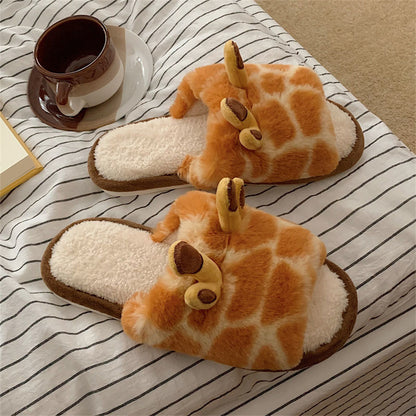 Giraffe Fluffy Slippers